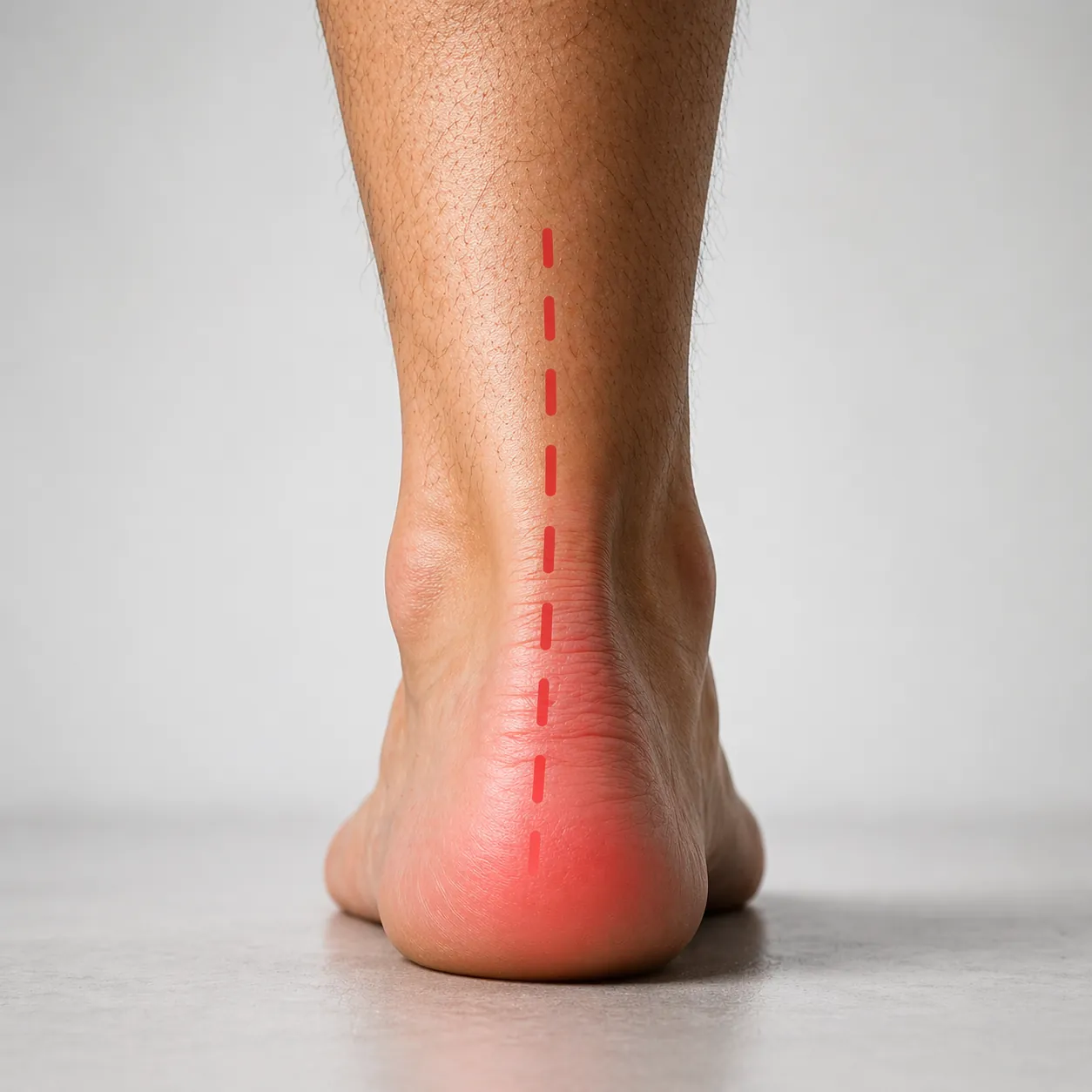 Foot without comfort support showing pressure points